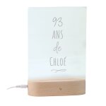 Lampe 3d plexi avec message femme 93 ans