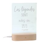 Lampe 3d plexi prénom et message année 1973 Lampe 3d plexi prénom et message année 1973