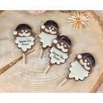 Lot de 4 sucettes pre nol en chocolat au lait dont 2 personnalises