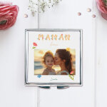 Miroir de sac personnalisable - amour fleuri Miroir de sac personnalisable - amour fleuri