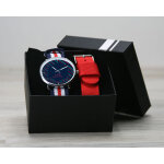 Montre duo bleu blanc rouge message