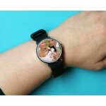 Montre noire personnalisable - cadran photo