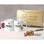 Mugs personnaliss avec bote  th - prnoms couple