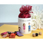 Mug personnalis famille - family circus - avec chocolats monbana