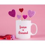 Mug personnalis prnoms couple - coeur
