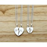 Pendentif coeur  partager en argent vritable