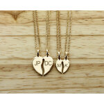 Pendentif personnalis coeur  partager - plaqu or 14 carats