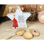 Marque place personnalisable et biscuits - etoile de nol