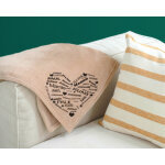 Plaid personnalis� pr�noms - coeur famille