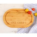 Planche � d�couper ovale personnalis�e en bois - oui chef