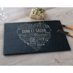 Plateau ardoise mots d'amour