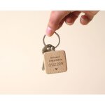 Porte - clés en bois personnalisé - couple Porte - clés en bois personnalisé - couple