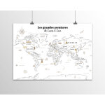 Poster personnalis - carte du monde  colorier