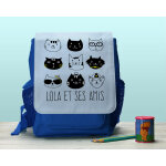 Sac  dos bleu marine chats