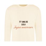 Sweat message personnalisable femme 77 ans