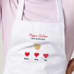 Tablier personnalis - papa et ses petits coeurs