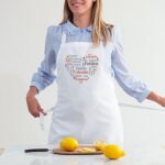 Tablier personnalis� pr�noms - coeur famille