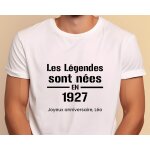 Tee shirt personnalis� homme - les l�gendes sont n�es en 1927