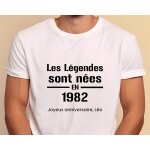Tee shirt personnalis homme - les lgendes sont nes en 1982