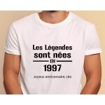 Tee shirt personnalis homme - les lgendes sont nes en 1997
