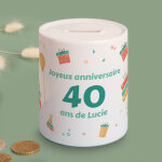 Tirelire personnalise - anniversaire