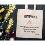 Tote bag personnalisable - champagne party - 100% coton naturel