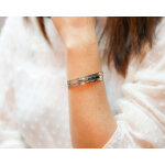 Trio de bracelets joncs personnaliss - plaqu or, argent et argent ros