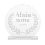 Troph�e en verre personnalis� pour un alain
