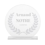 Troph�e en verre personnalis� pour un arnaud