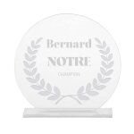 Troph�e en verre personnalis� pour un bernard