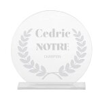 Trophe en verre personnalis pour un cedric