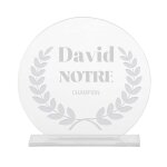 Troph�e en verre personnalis� pour un david