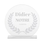 Trophe en verre personnalis pour un didier