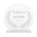 Trophe en verre personnalis pour un fabien