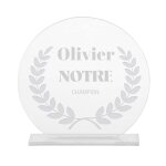 Trophe en verre personnalis pour un olivier