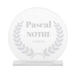 Troph�e en verre personnalis� pour un pascal