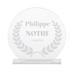 Troph�e en verre personnalis� pour un philippe