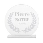 Trophe en verre personnalis pour un pierre