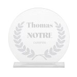 Trophe en verre personnalis pour un thomas