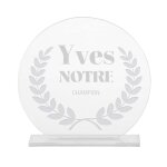 Trophe en verre personnalis pour un yves