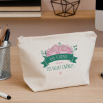 Trousse en coton personnalisée - maman fleurie Trousse en coton personnalisée - maman fleurie