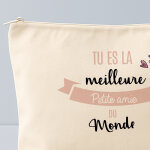 Trousse en coton personnalise - tu es la meilleure