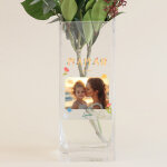 Vase cubique personnalis - amour fleuri