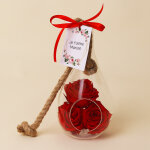 Vase suspendu avec roses ternelles - message personnalis