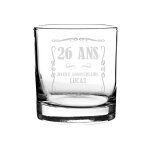 Verre à whisky personnalisable homme 26 ans Verre à whisky personnalisable homme 26 ans