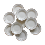 10 assiettes creuses en faence ivoire liser dor digoin sarreguemines vintage