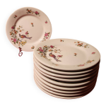 10 assiettes dessert pillivuyt d�cor oiseau de feu