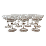 10 coupes à champagne anciennes en verre soufflé 19eme 10 coupes à champagne anciennes en verre soufflé 19eme
