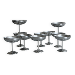 10 coupelles sur pied en inox