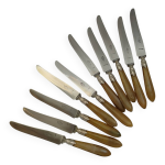 10 couteaux anciens en corne et acier
